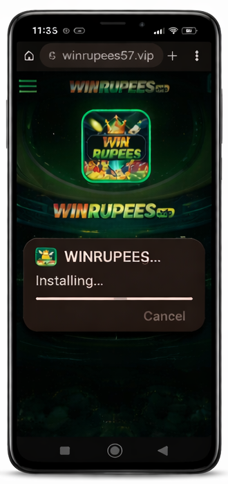 Win Rupees app loading screen connecting to server