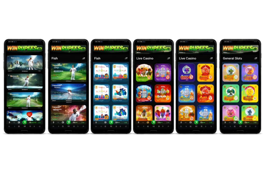 Win Rupees games available on the app
