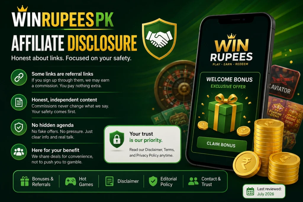 Win Rupees Affiliate Disclosure